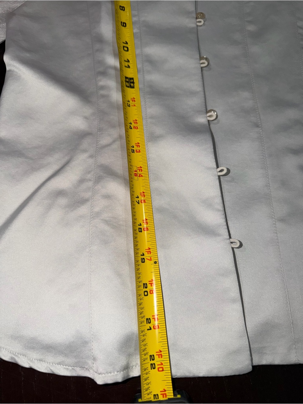 Vintage Dittos Gray Silver Ruffle-Neck Button Front Blouse - Picture 12 of 13